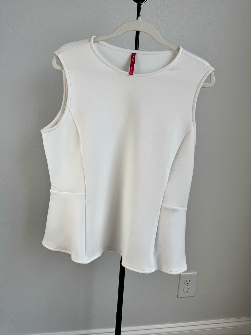SPANX White Sleeveless Smooth Stretch Structured Peplum Tank Top Size XL
